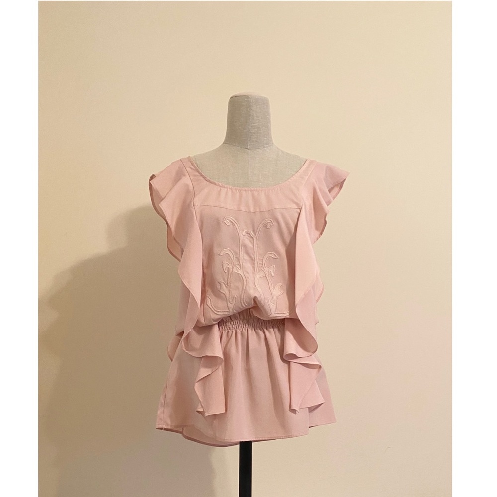 Boho Pink Ruffle Top